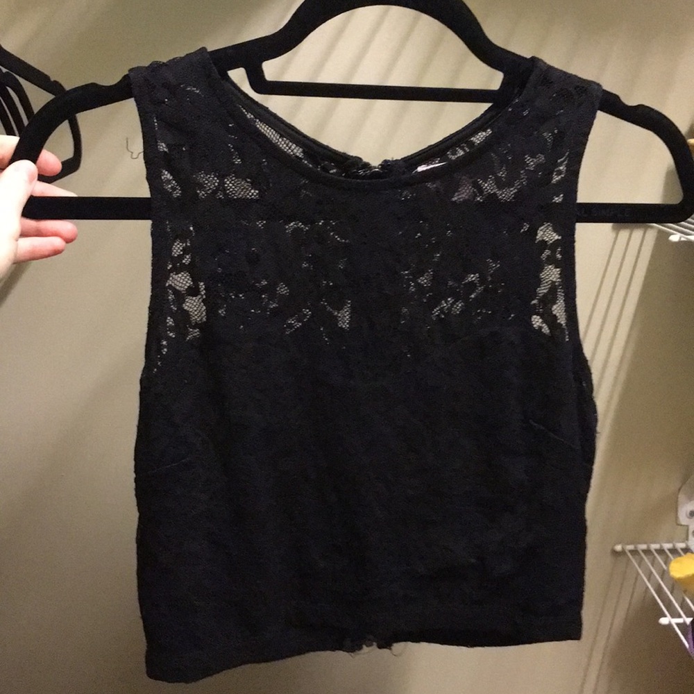 Lace crop shirt